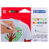 Набор маркеров для ткани Centropen Textile 6 цветов 1,8мм, пулевидный наконечник