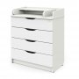Комод Атон серия Сириус-2 Wood 804 ПВХ белый премиум, 4 ящика