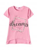 Футболка для девочек "Dreams pink" розовый, 5-9 лет арт.BZ204 Футболка для девочек "Dreams pink" розовый, 5-9 лет арт.BZ204