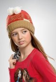Шапка для девочки Пеликан цвет Coral GQ482/1