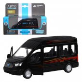 Машинка металлическая 1:52 Ford Transit, черный, инерционная, открываются двери арт.JB1251272