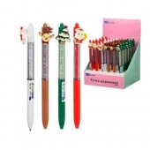 Ручка Basir Новогодняя синяя 0,7мм, цветной корпус с рисунком 1 шт