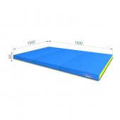 Мягкий щит kid ROMANA (1000*1500*60), в 3 сложения цвет голубой/желтый