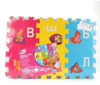 КОВРИК-ПАЗЛ "ИГРАЕМ ВМЕСТЕ" "WINX" С ВЫРЕЗАННЫМИ БУКВАМИ В ПАК. 45*5,5*30 СМ