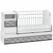 Кровать-трансформер Дива серый велюр/белый, поперечный маятник