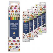 Карандаши Bruno Visconti Happycolor 6цв 6 видов, трехгранные, деревянные, картонная упаковка,