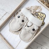 Рукавички Woolhouse Котики с шерстью мериноса бежевый арт.D.10.41