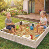 Песочница UNIX Kids Square квадратная 123 х 123 см бежевый Песочница UNIX Kids Square квадратная 123 х 123 см бежевый