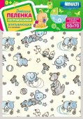 Пелёнка впитывающая 3-х слойная MULTI-DIAPERS, 50х70 см., арт.15