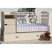 Кровать-трансформер Элис-жужа с поперечным маятником цвет слоновая кость