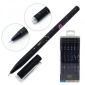 Ручка пиши-стирай KWELT гелевая 0,5 мм синяя, с силиконовым ластиком, 12 дизайнов 1шт