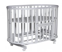 Кровать София (4) 6 в 1 универсальный маятник поперечного и продольного качания, ПВХ накладки (белый) Кровать София (4) 6 в 1 универсальный маятник поперечного и продольного качания, ПВХ накладки (белый)