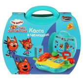 Касса Три Кота пластиковый чемодан 25*23*10см