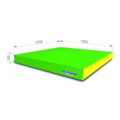Мягкий щит pro ROMANA (1000*1000*100) цвет светло-зеленый/желтый