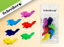 Набор насадок резиновых на ручку или карандаш Schreiber Рыбка-тренажер ластик 6 штук