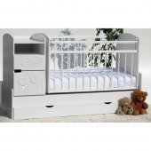 Кровать-трансформер Элис Ля-Мур белый, поперечный маятник Кровать-трансформер Элис Ля-Мур белый, поперечный маятник