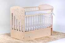 Кровать Островок уюта "Бабочки" поперечный маятник,ящик, декор кристаллы Swarovski, слоновая кость Кровать Островок уюта "Бабочки" поперечный маятник,ящик, декор кристаллы Swarovski, слоновая кость