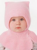Шапка-шлем зимняя Тося хб подклад, с утеплителем светло-розовый