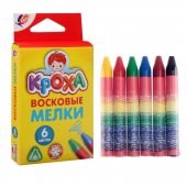Мелки восковые Луч Кроха 6 цветов трехгранные с заточкой Мелки восковые Луч Кроха 6 цветов трехгранные с заточкой