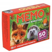Настольная игра Мемо Лесные животные, 50 карточек