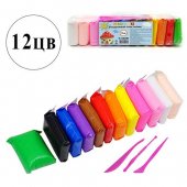 Воздушный пластилин 12цветов, 120гр, инструменты для лепки К-32381