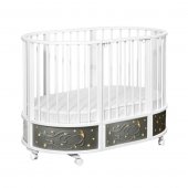 Кровать Островок уюта EVA с подсветкой Галактика, поперечный маятник, колесо, цвет серебро/белый Кровать Островок уюта EVA с подсветкой Галактика, поперечный маятник, колесо, цвет серебро/белый