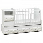 Кровать-трансформер Дива белый, экокожа, поперечный маятник