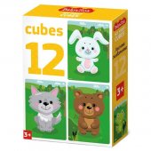 Кубики Лесные животные 12 штук арт.03538