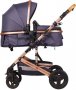 Коляска-трансформер Luxmom 530-W 3 в 1 джинсовый синий