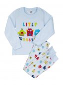 Пижама для девочек "Litle monster" с начесом, белый 3-7 лет интерлок