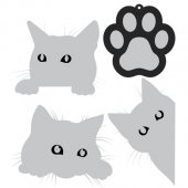 Набор фликеров deVente Kitten 4шт 65*55мм, пакет, европодвес
