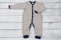 Комбинезон "Клетка" кулирка, открытые ножки, р. 62-80 см арт.555989