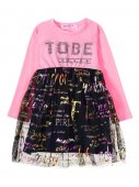 Платье для девочек "Tobe rose" розовый/темно-синий, 2-6 лет арт.BZ126