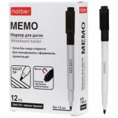Маркер для доски Hatber Memo черный 1мм, со стирателем Маркер для доски Hatber Memo черный 1мм, со стирателем