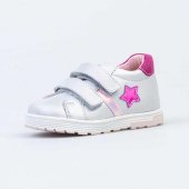 Полуботинки для девочки Котофей р.18-20 натуральная кожа, серебристый/фуксия Полуботинки для девочки Котофей р.18-20 натуральная кожа, серебристый/фуксия