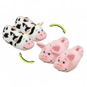 Вывертапки 1toy Корова-Свинья L (размер 31-33) тапки-вывернушки