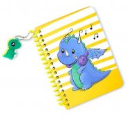 Записная книжка А6 на гребне 80 листов, с брелоком Дино С3556-06