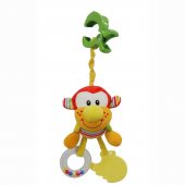 I-BABY B-14016 Развивающая игрушка подвеска "Обезьяна" на клипсе с вибрацией 20*30см