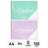 Альбом с пластиковой обложкой А4 30л жесткая подложка, спираль Мечта (Dream)