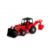 Трактор-экскаватор Мастер красно-чёрный в сеточке 24439 Трактор-экскаватор Мастер красно-чёрный в сеточке 24439