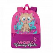 Рюкзак Grizzly Котик в цветах (жимолость/пурпурный) RS-895-1/1