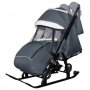 Санки-коляска Galaxy kids 1-1 Plus лен серо-зеленый