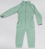 Комбинезон вязаный, внутри флис, воротник стойка р.98-128 см зеленый меланж DF062310