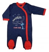 Комбинезон-слип для мальчика на кнопках рост 56, тёмно-синий