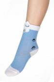 Носки детские Para Socks Мордочка кошки, цвет голубой арт.N1D46