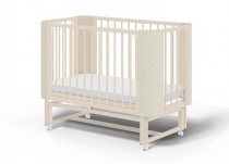 Детская кроватка с маятником Млада Премиум слоновая кость (экокожа) Детская кроватка с маятником Млада Премиум слоновая кость (экокожа)