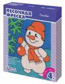 Песочная фреска 02623 Снеговик (рамка из картона) Песочная фреска 02623 Снеговик (рамка из картона)