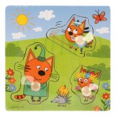 Игрушка деревянная вкладыши веселая прогулка Три Кота