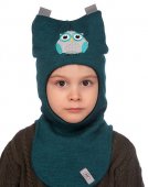 Шапка-шлем зимняя Совенок р.48-54 изумрудный арт.20101-05 Шапка-шлем зимняя Совенок р.48-54 изумрудный арт.20101-05