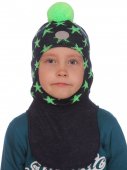 Шапка-шлем Звездопад р.48-54 темно-синий/салатовый арт.20202-08